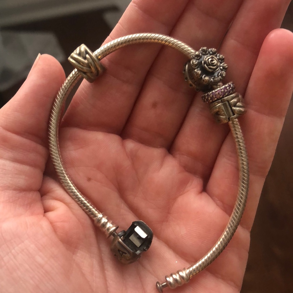 Pandora charm bracelet with two charms